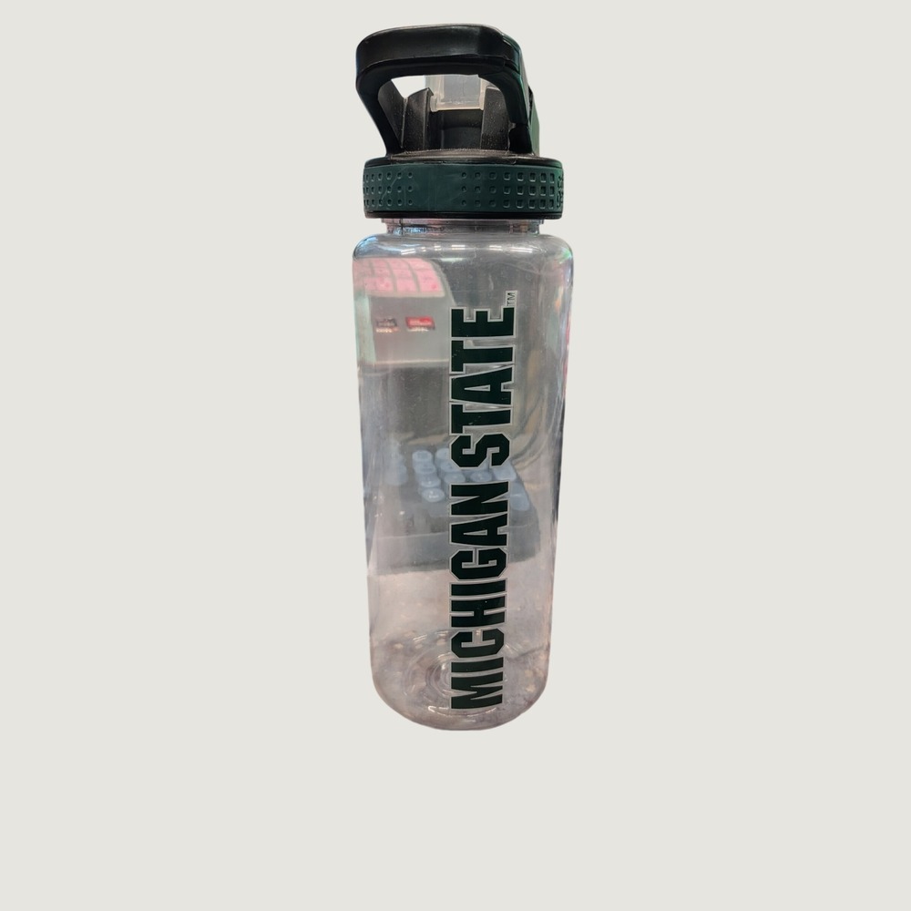 Cool Gear Michigan State Spartans Water Bottle Clear Green Carabiner Lid NCAA‎